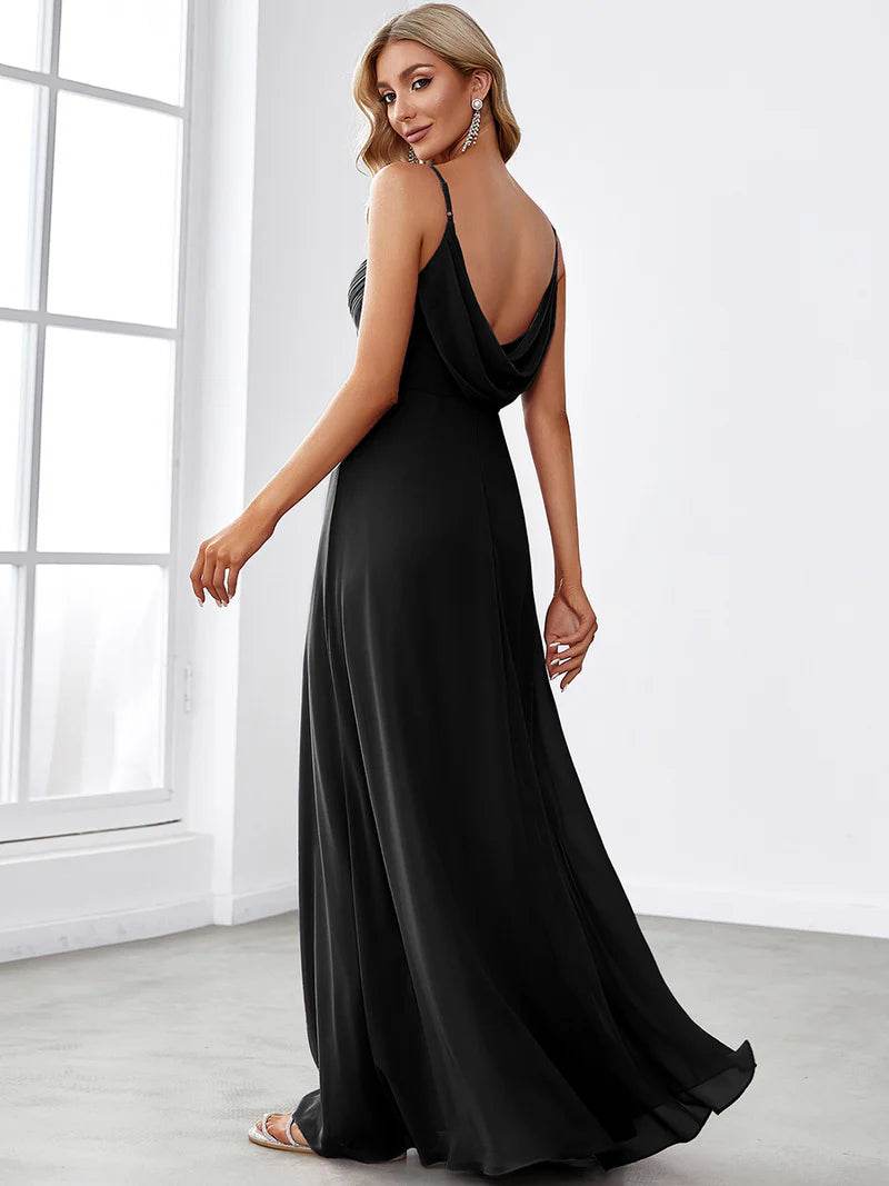 Sleeveless A-Line Evening Dress – Elegant Formal Gown for Special Occasions - Biamonde